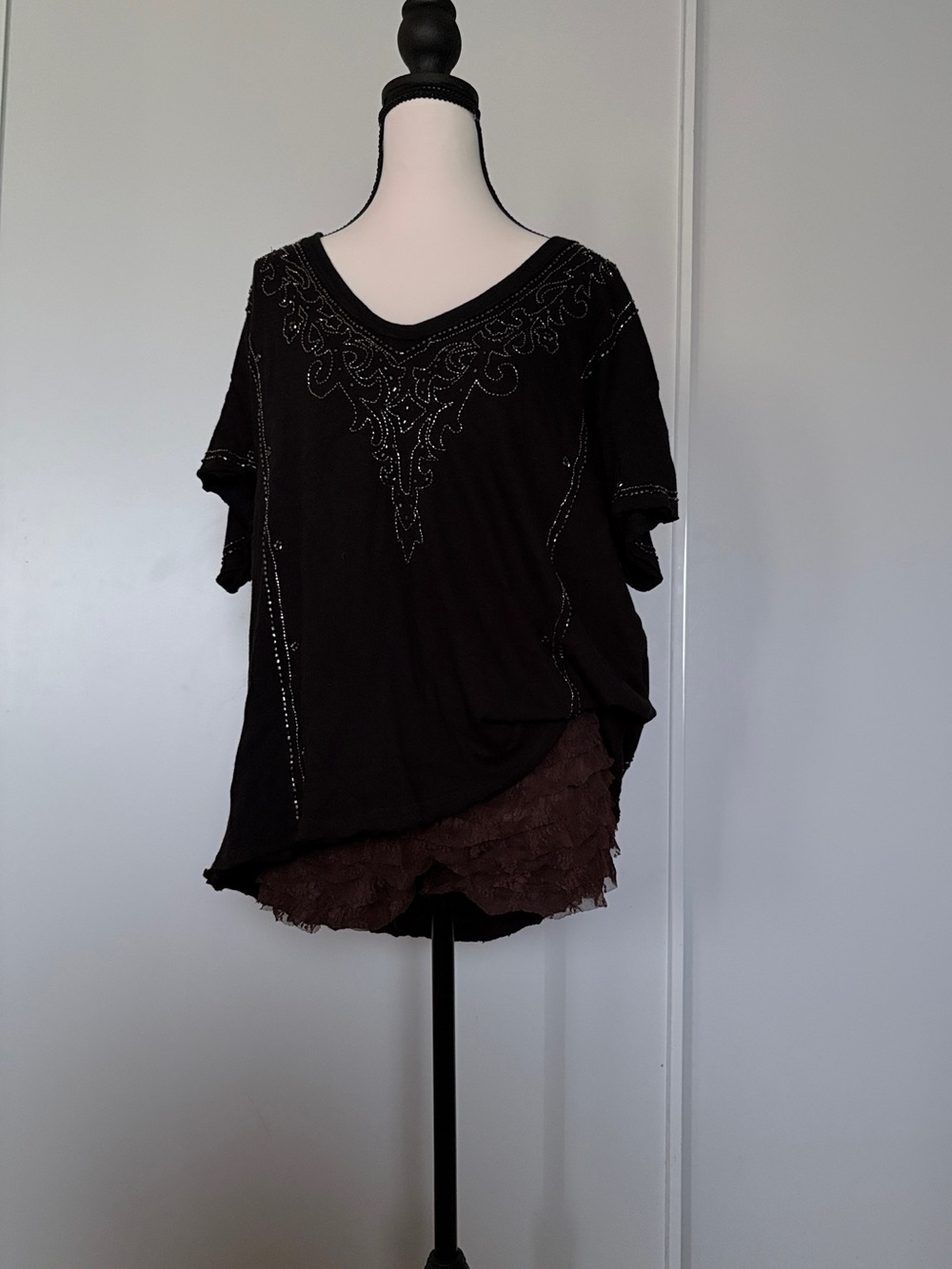 NWT Free People Billie Jo Tee - black
